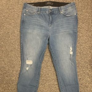 Torrid Jeans - Size 22R - Light wash, distressed.